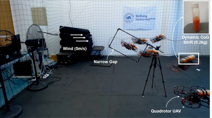 Agile flight control under multiple disturbances for quadrotor: Algorithms and evaluation